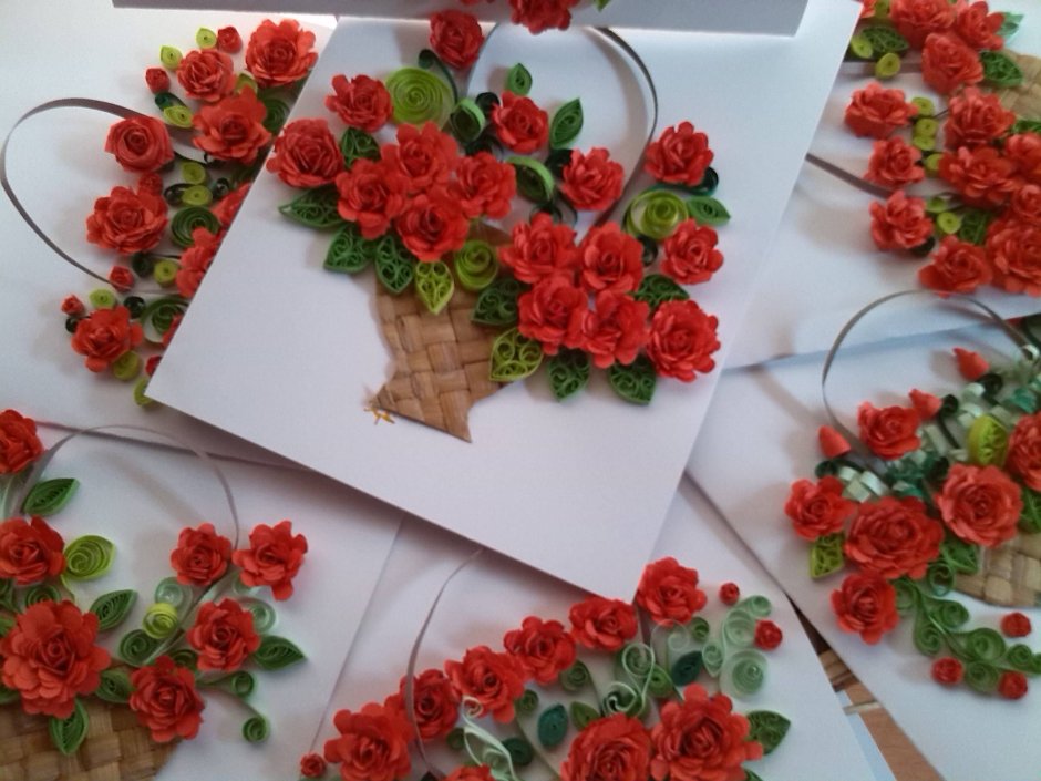 Открытка с цветами своими руками
