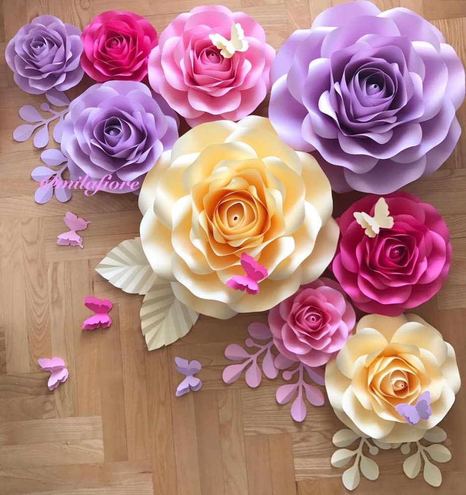 Объемные цветы на стену