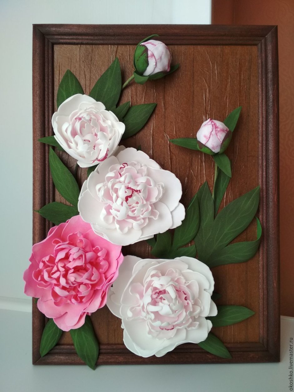 Панно из бумажных цветов