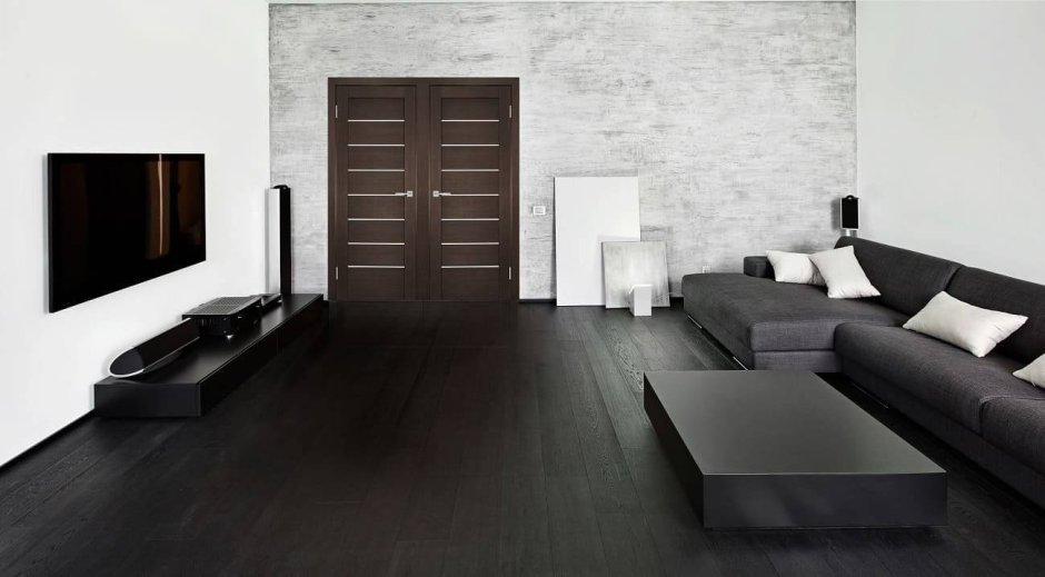 Спальня серые стены мебель венге