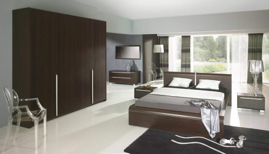 Гостиная в темных тонах