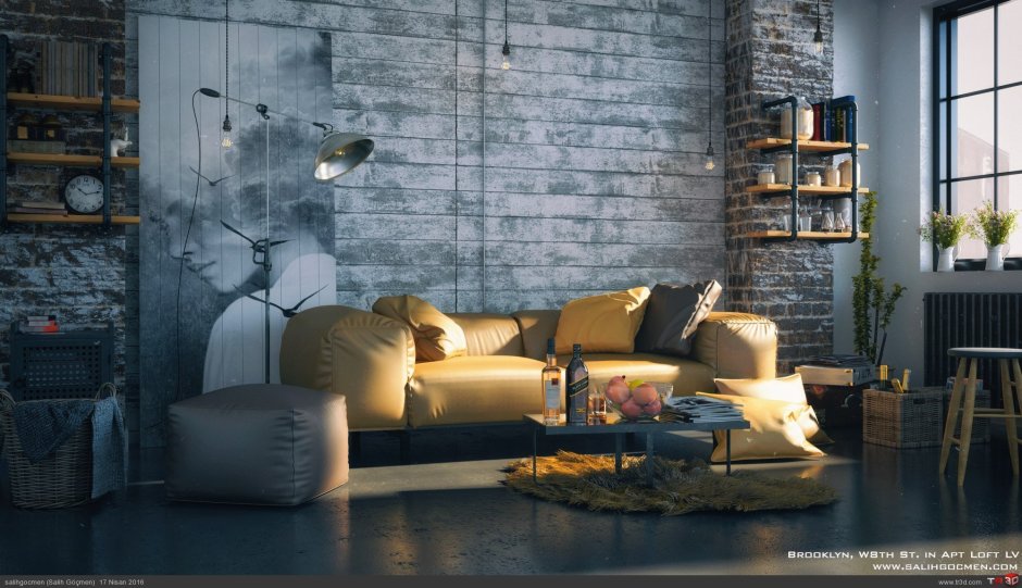 Фотообои интерьер лофт