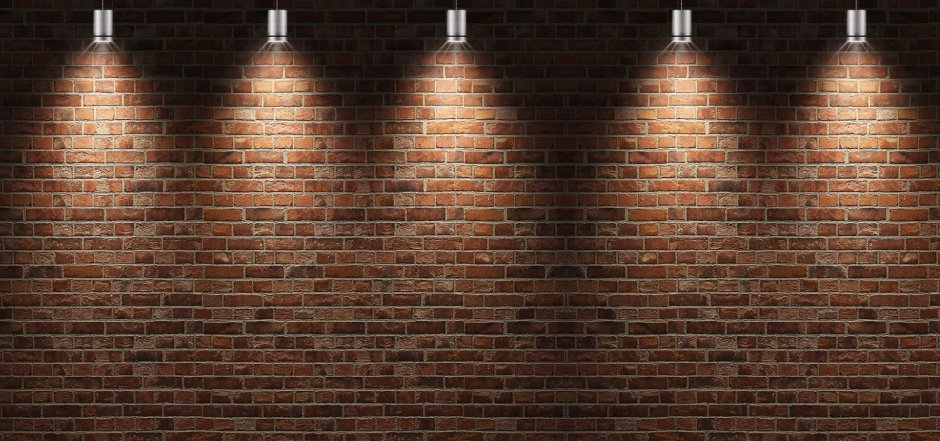 Кирпичная стена с подсветкой