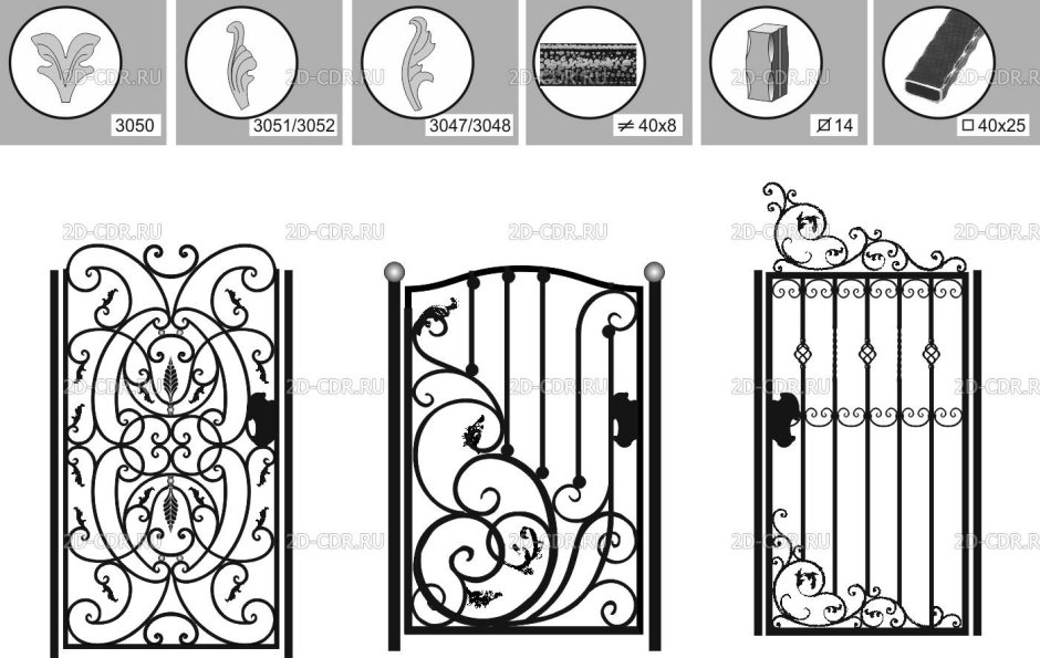 Кованые ворота с виноградной лозой