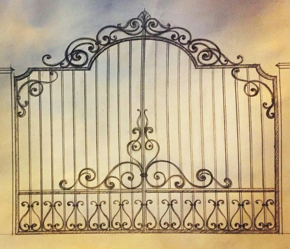 Ворота из профлиста с узорами