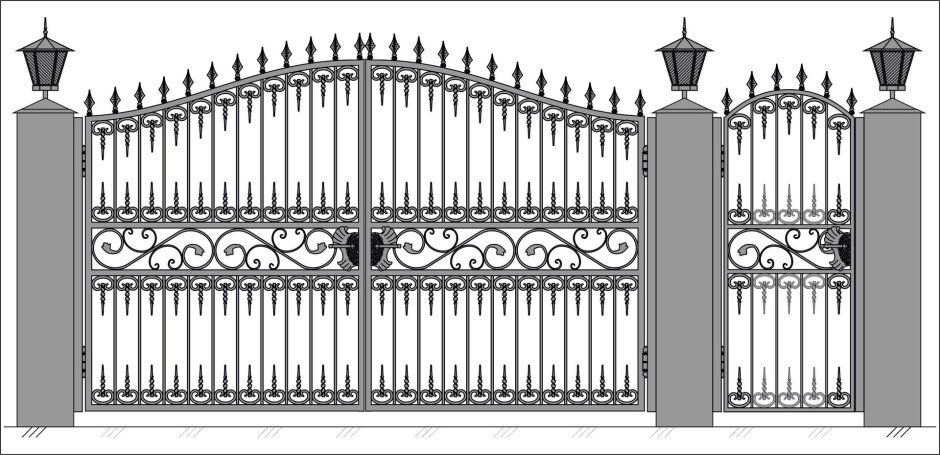 Кованые ворота v-022 (1 кв.м.)