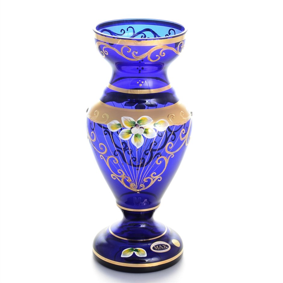 Bohemia ваза синяя 43 см