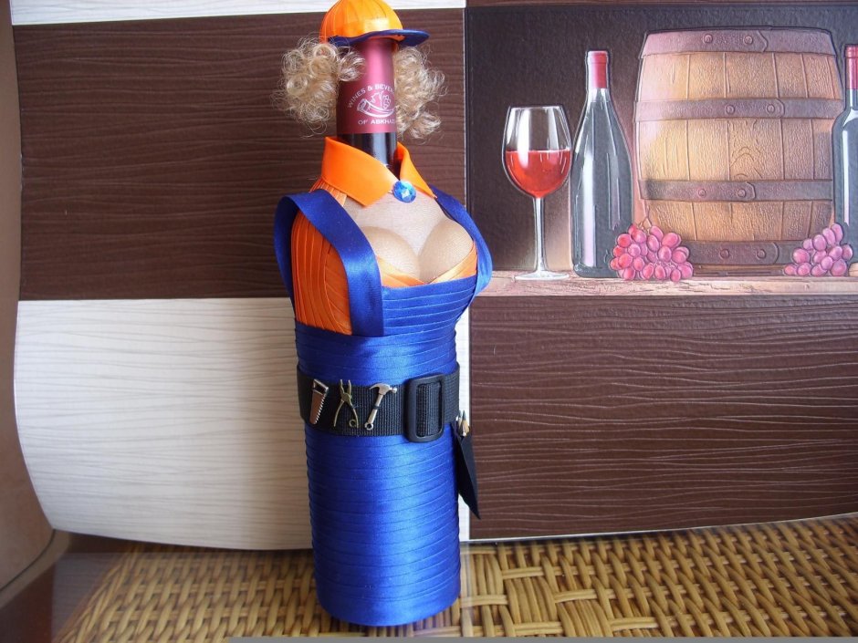 Декор бутылки с грудью