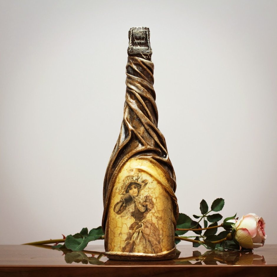 Красивый декупаж бутылок