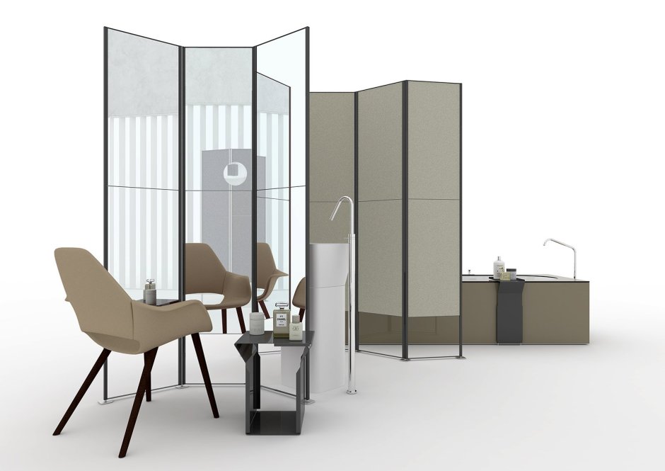 Зеркальная ширма в интерьере