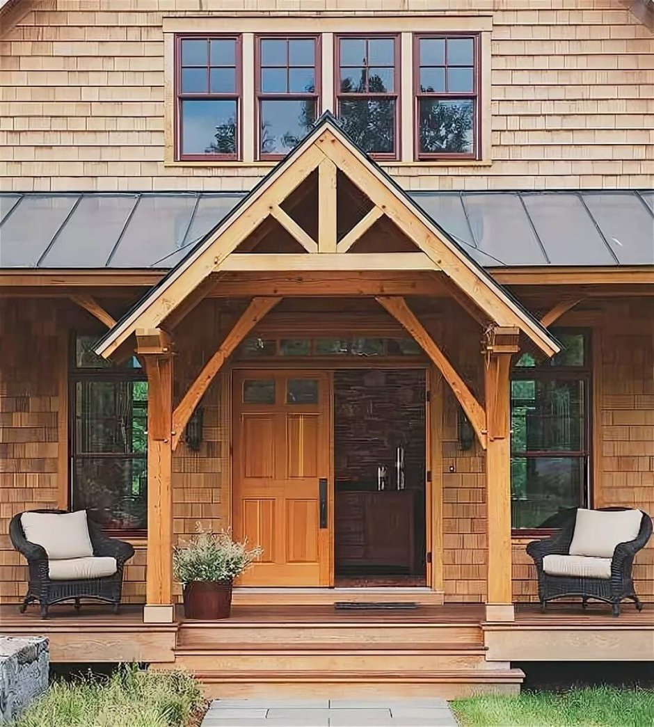 Входная группа в деревянный доком