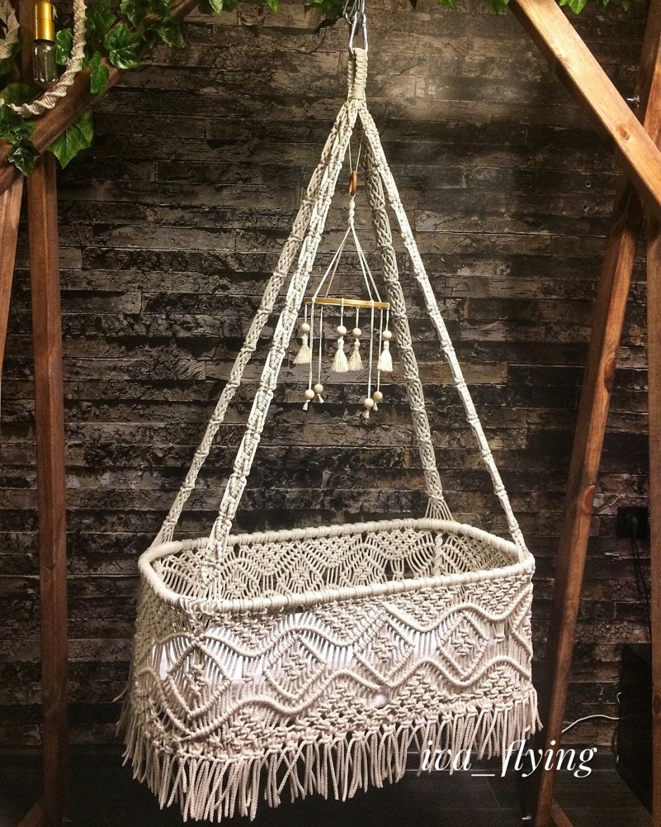 Подвесная люлька зыбка макраме
