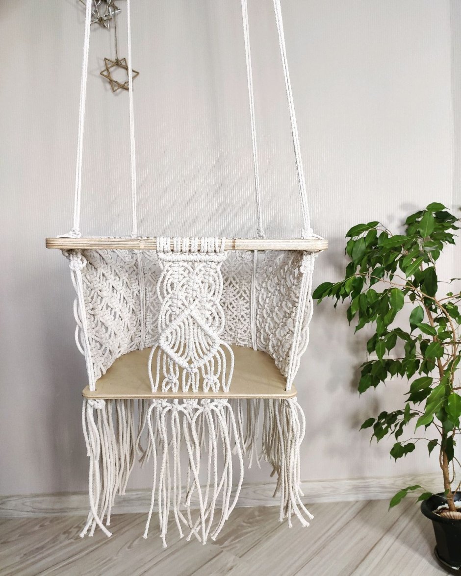 Кресло качалка макраме