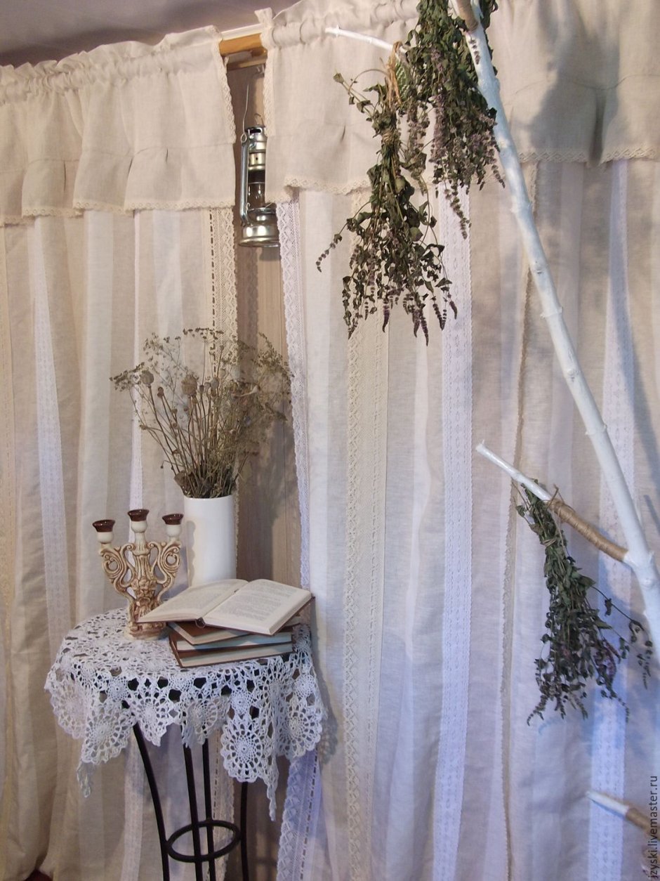 Кружевные шторы в интерьере