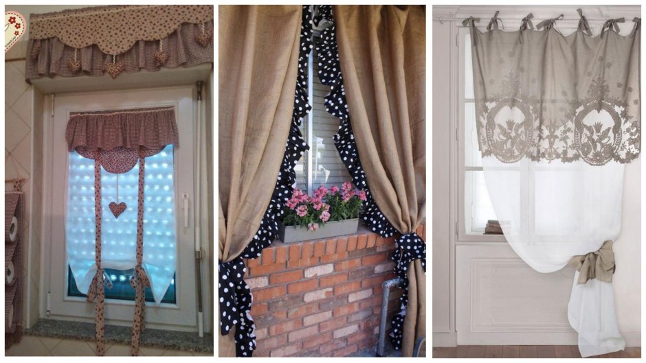 Шторы с кружевом в стиле Винтаж