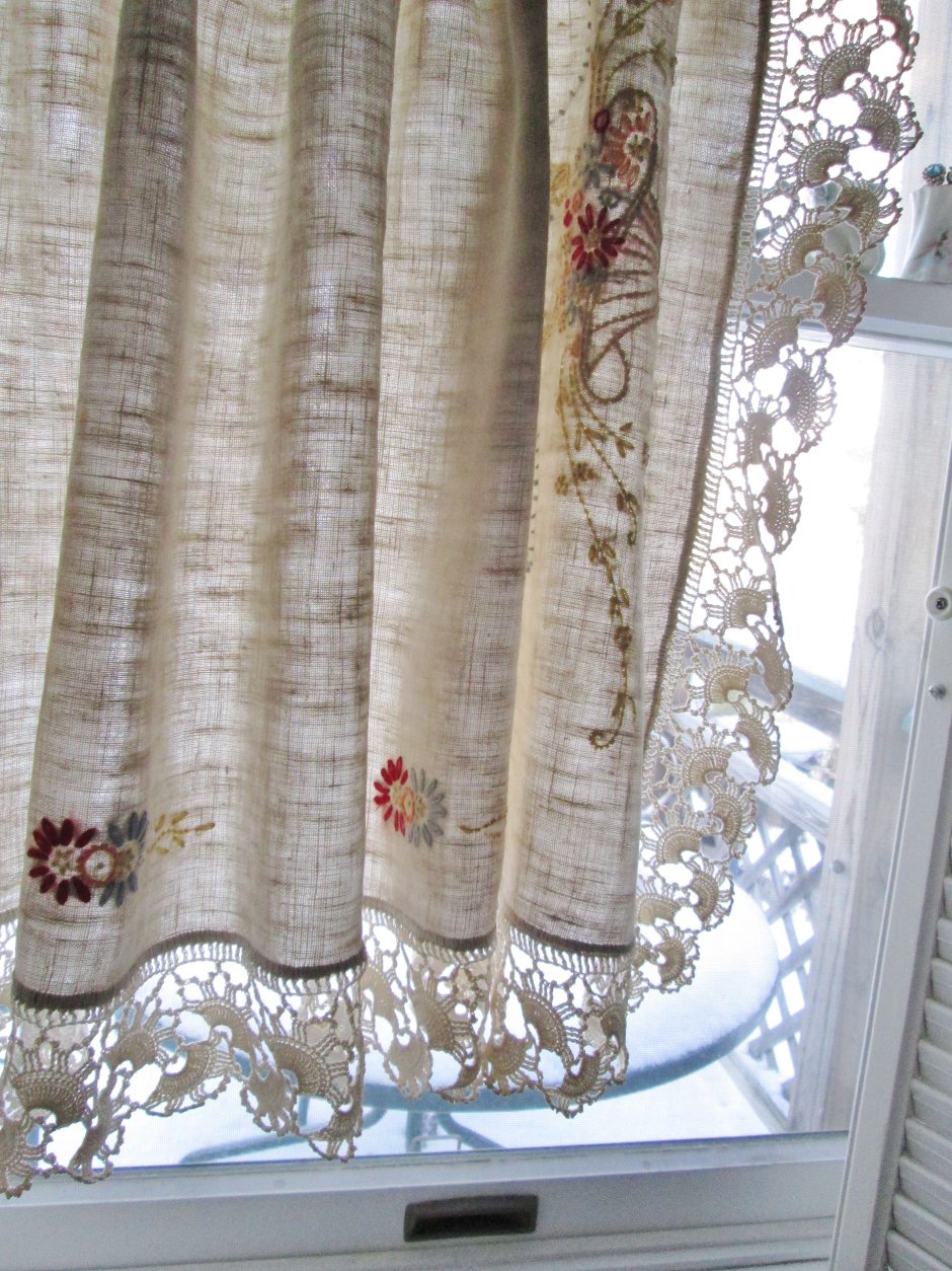 Льняные шторы с ламбрекеном
