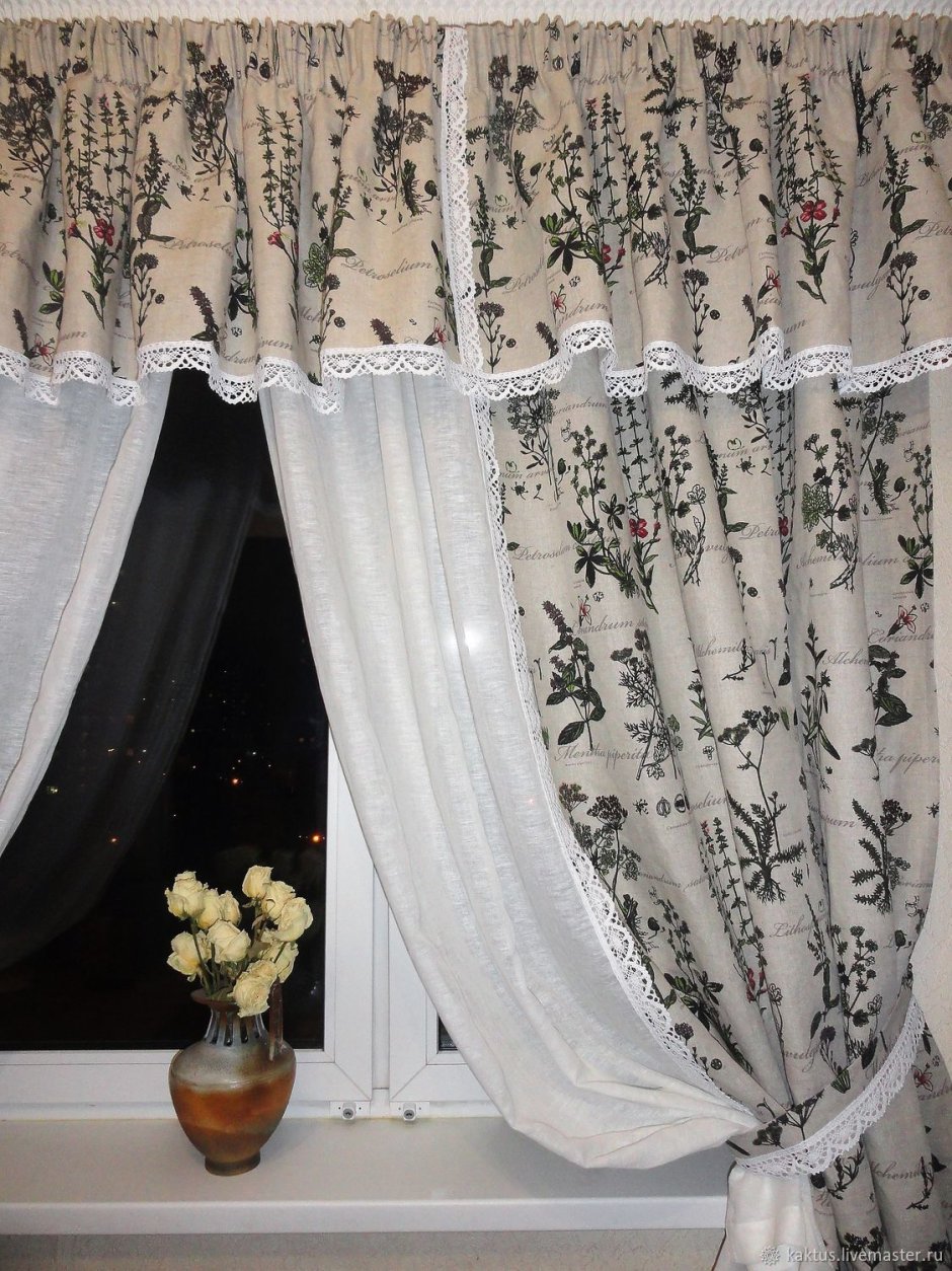 Шторы на узкие окна в стиле Прованс