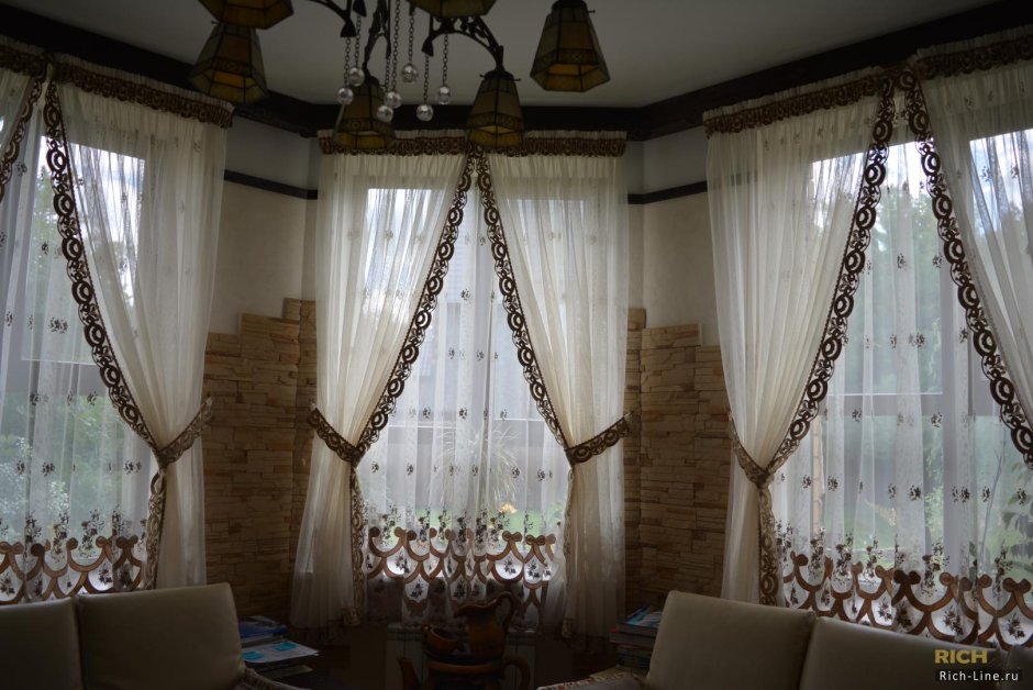 Шторы с кружевом в стиле прованс