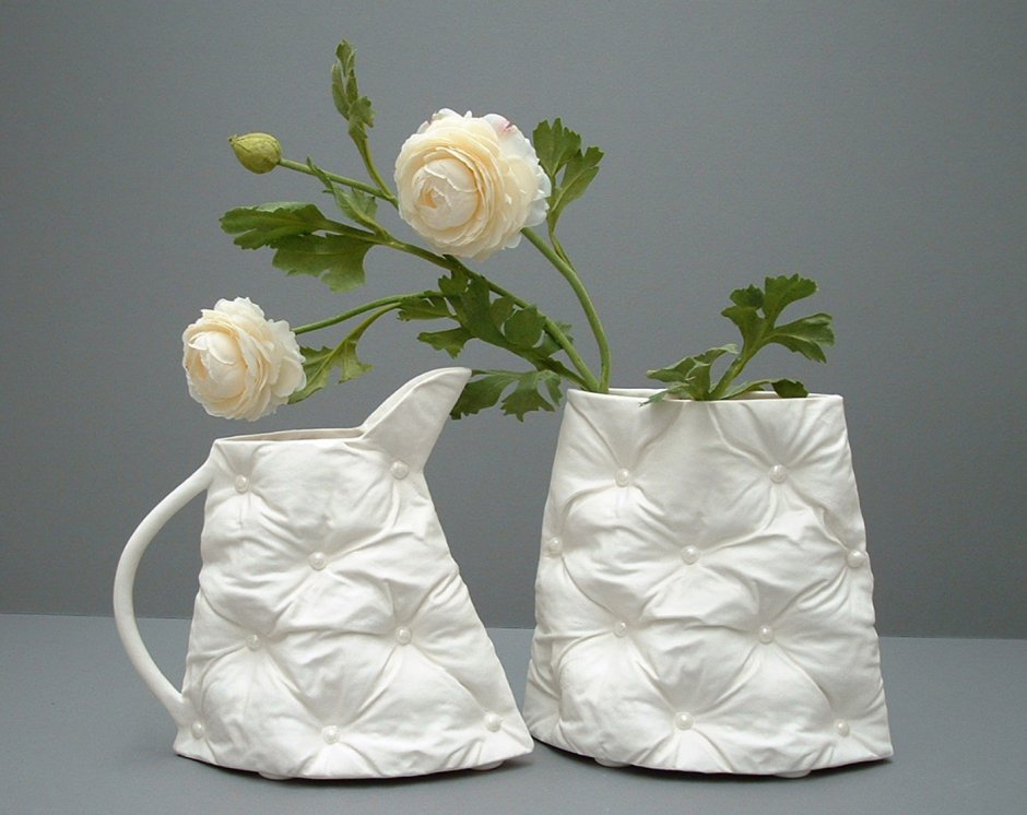 Стеклянная ваза для цветов в виде сумочки