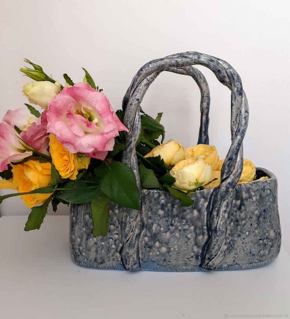 Ваза сумочка керамическая