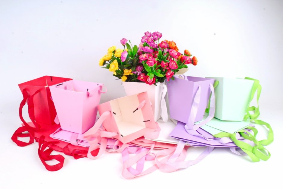 Ваза сумка из стекла прозрачная