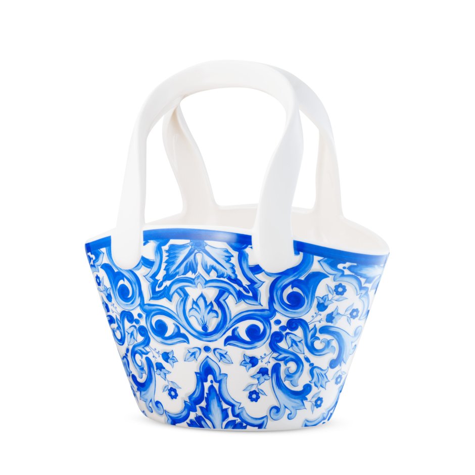 Ваза в виде сумки белая