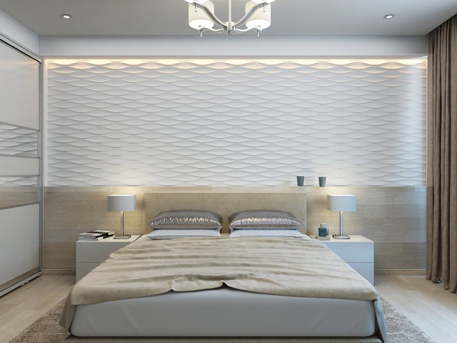 Гипсовая панель рейка в интерьере