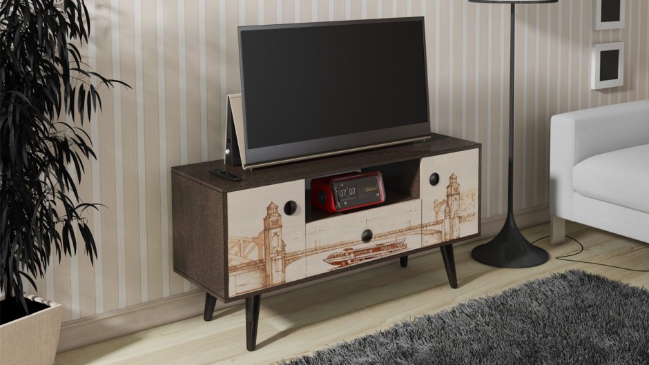 Тумба под ТВ дерево современная