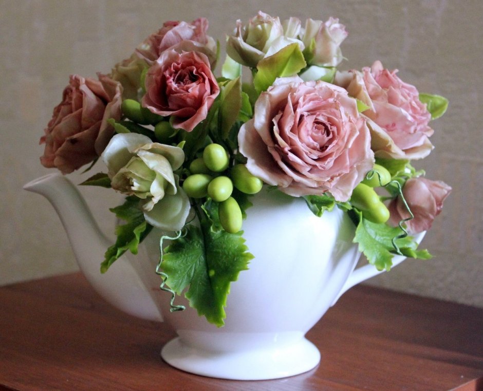 Букеты из холодного фарфора