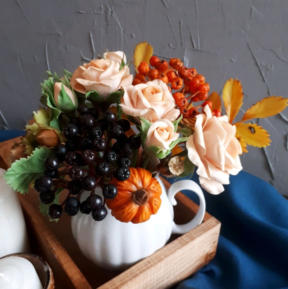 Холодный фарфор букеты