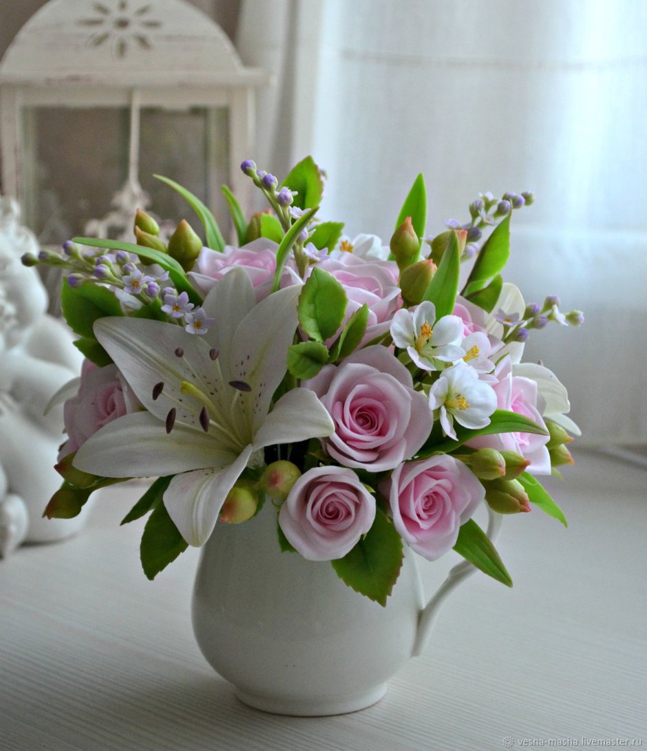 Цветы из фарфоровой глины