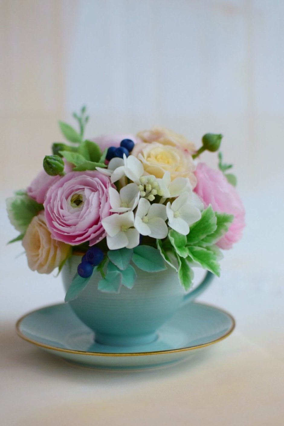 Букет цветов из холодного фарфора