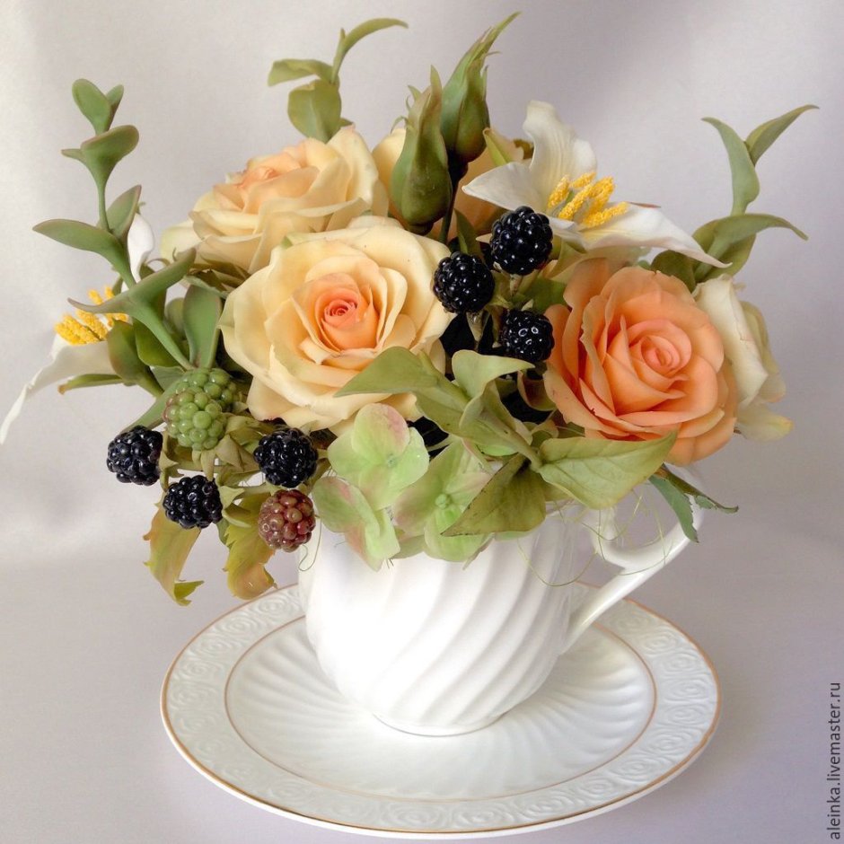 Букеты из холодного фарфора