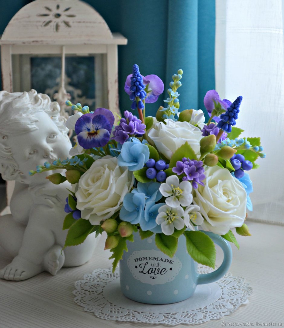 Цветы из зефирной глины