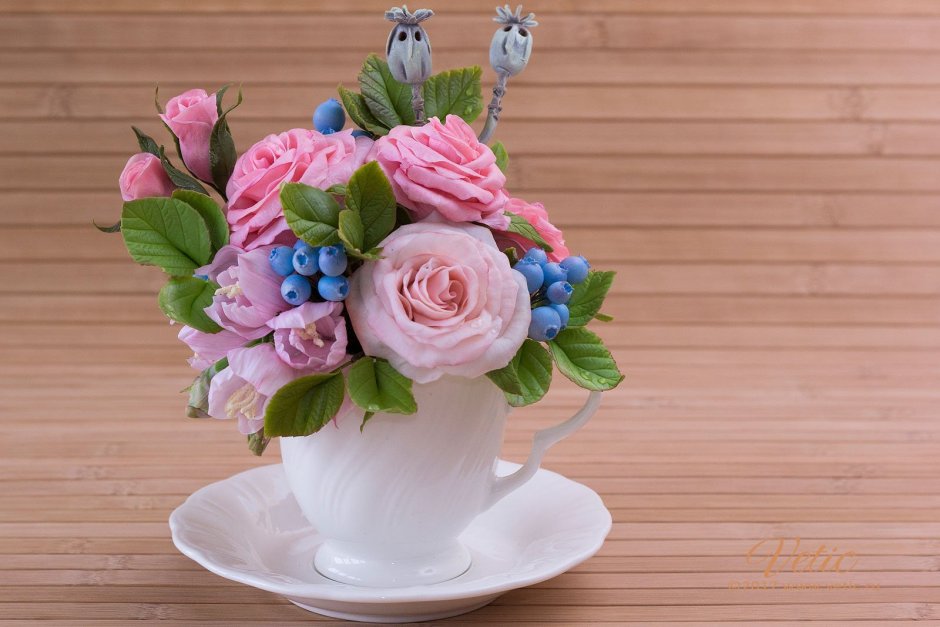 Цветы из холодного фарфора