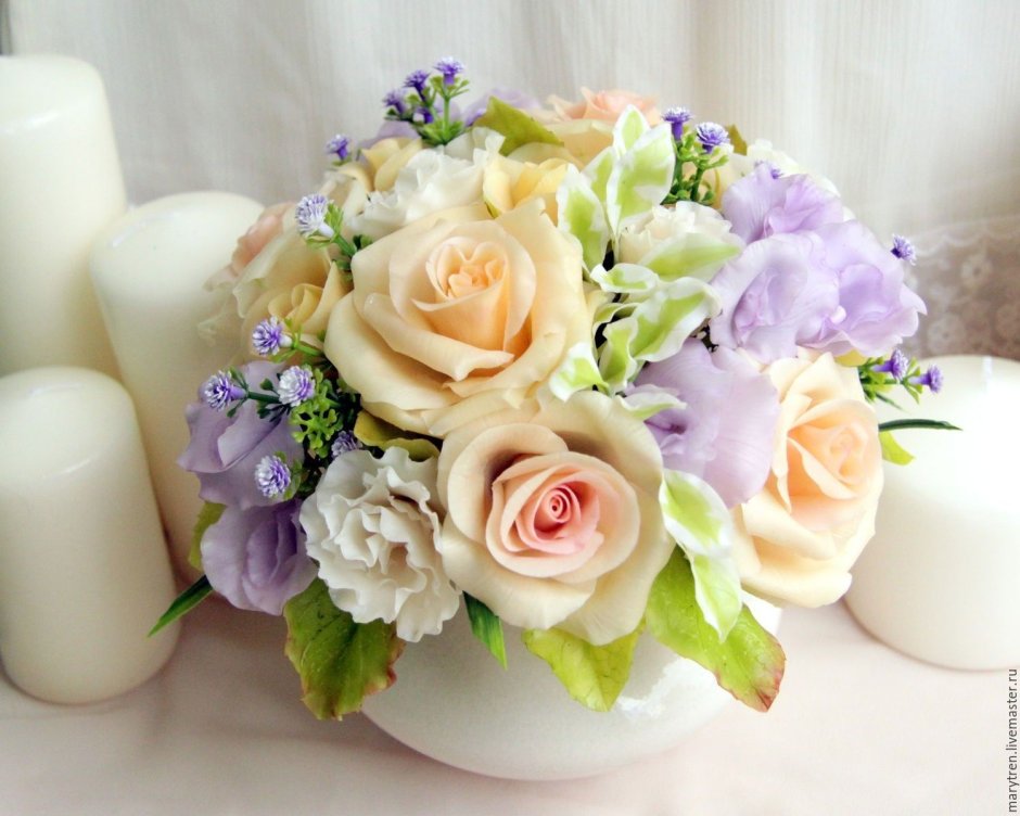 Цветы из холодного фарфора