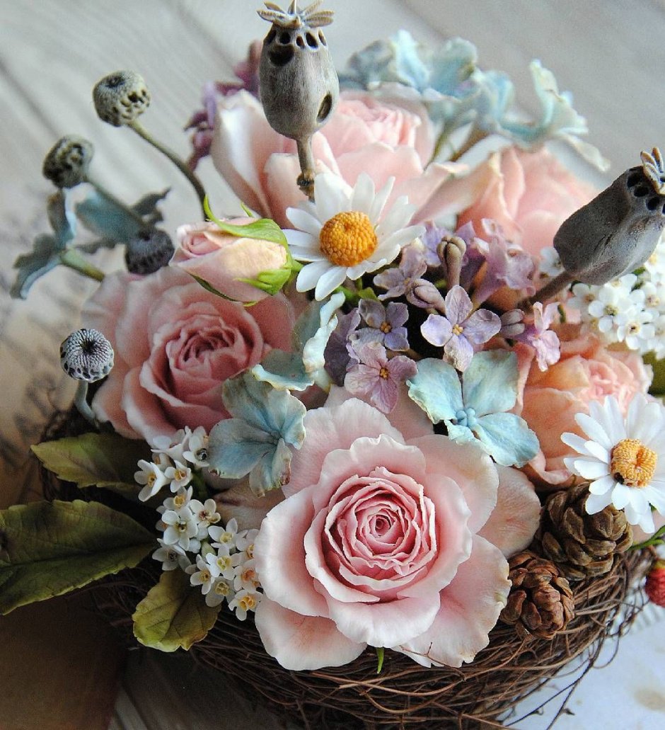 Цветы из холодного фарфора