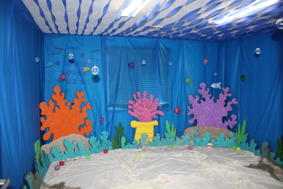 Украшение зала на морскую тему в детском саду