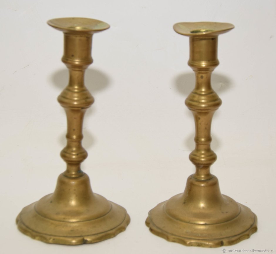 Подсвечник «Гаврош», старинный латунный