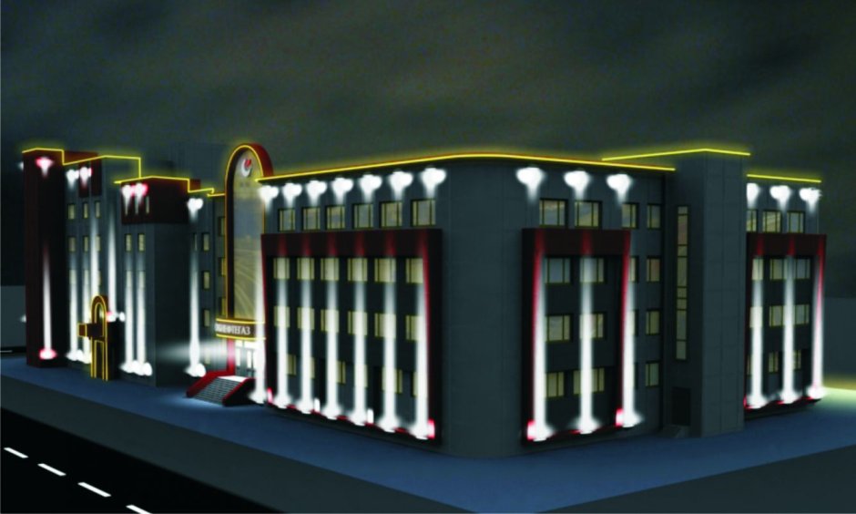 Неоновая подсветка зданий