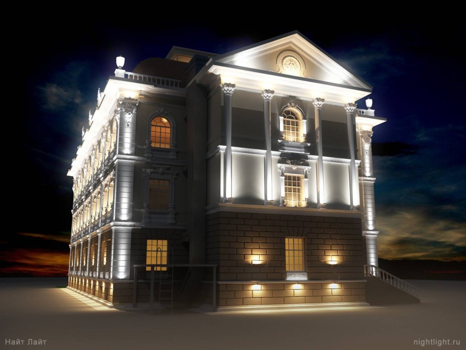 Линейная подсветка зданий