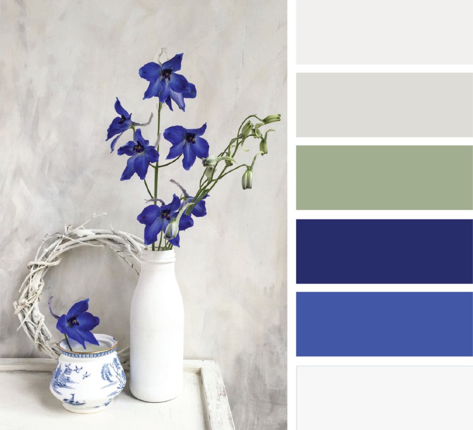 Сочетание синего и белого