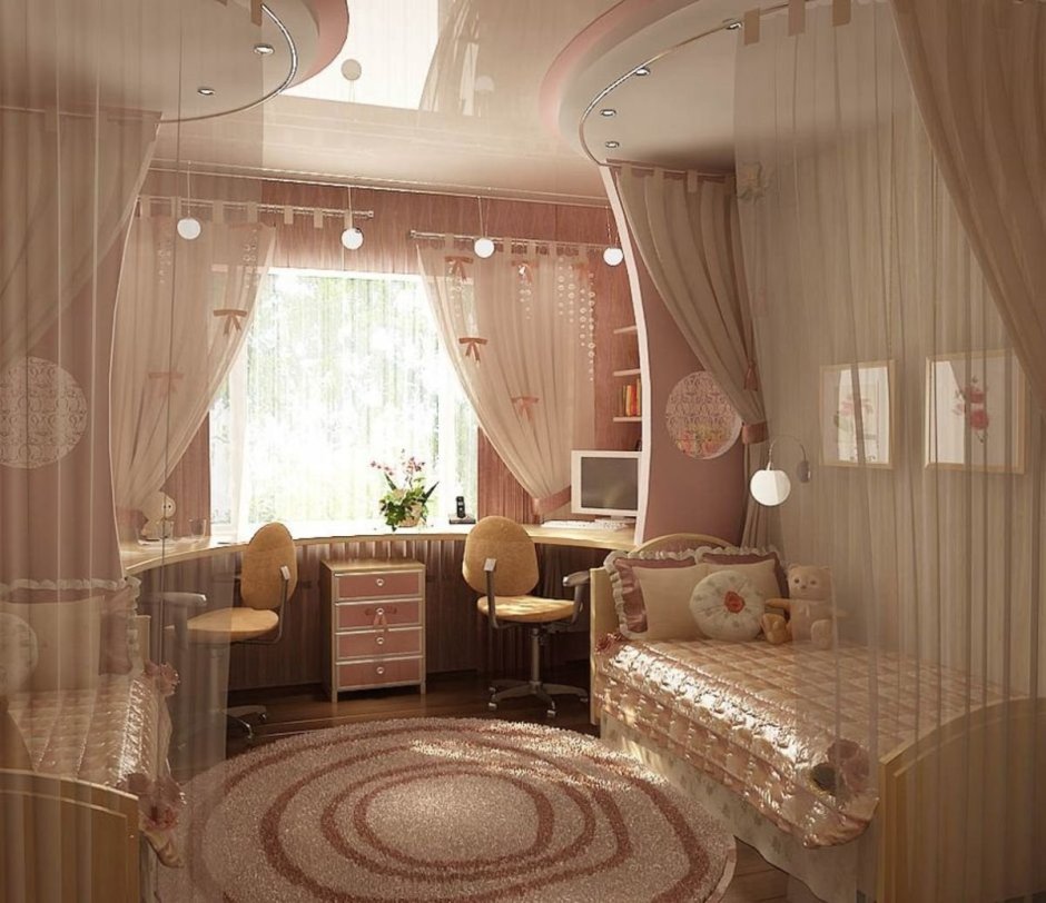 Комната для девочки с эркером