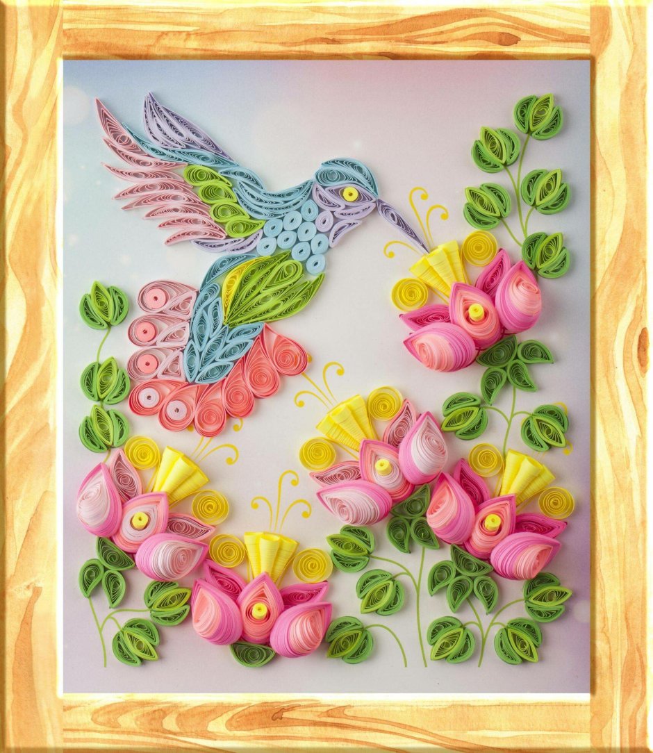 КВЛ-017 квиллинг. Панно "Колибри"