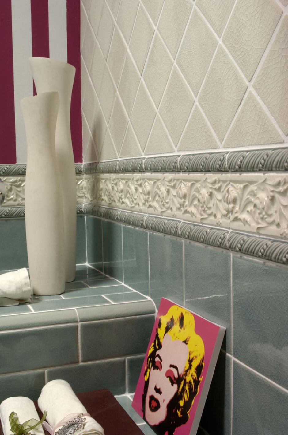 Плитка в ванную с бордюром