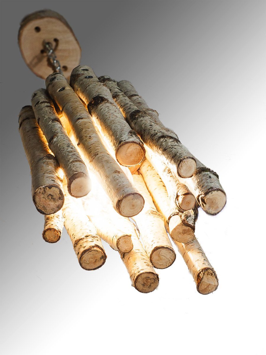 Светильник из ствола дерева