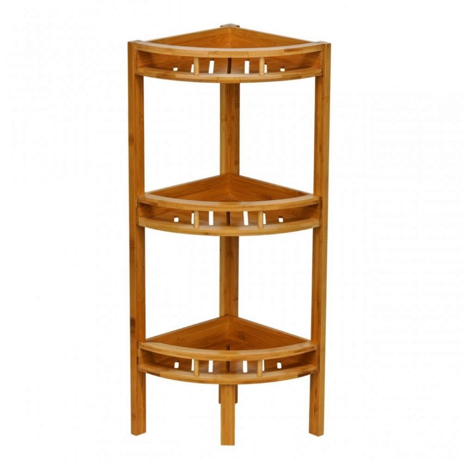 Угловые этажерки из дерева