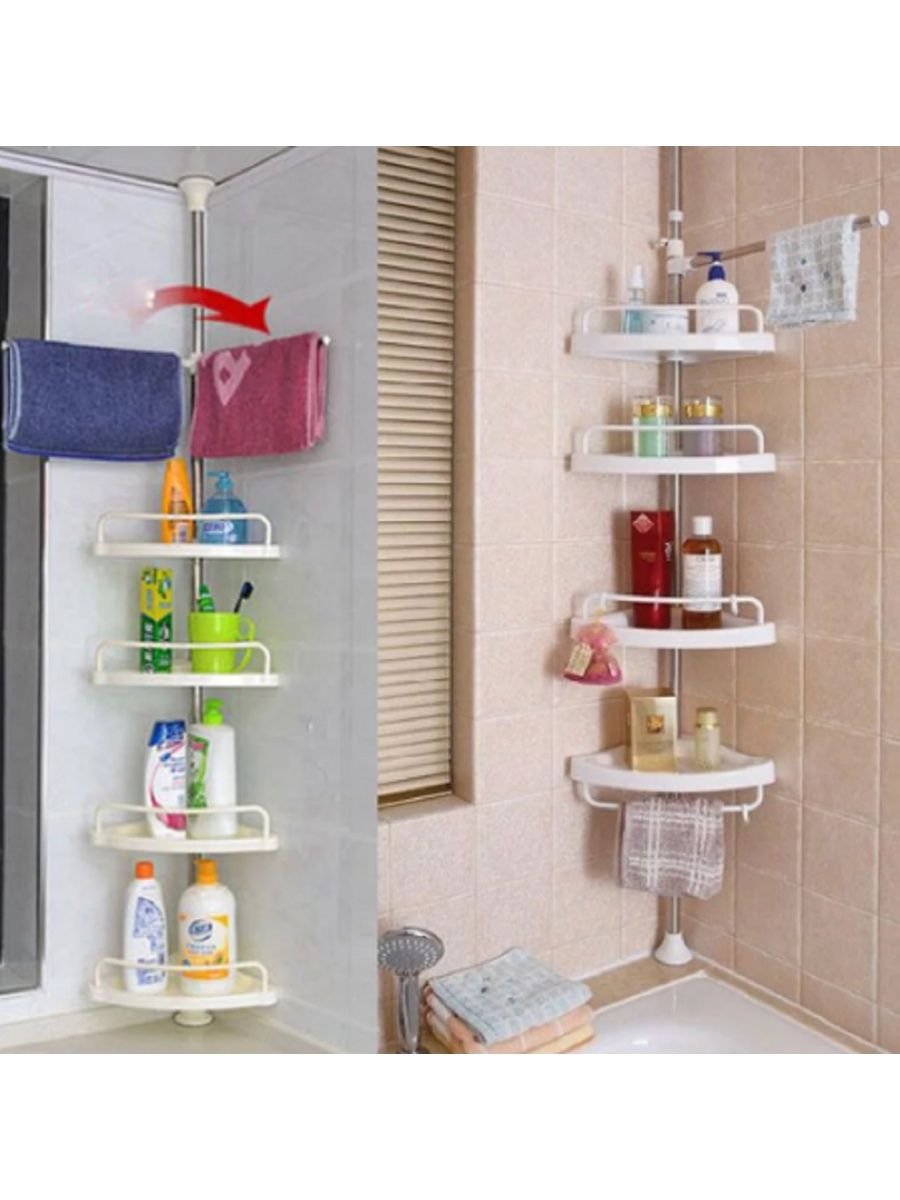 Полка для шампуней в ванной угловая