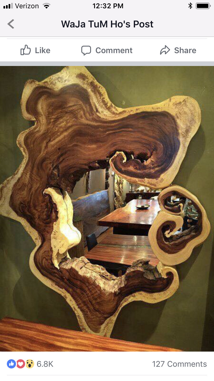 Зеркало из слэба дерева