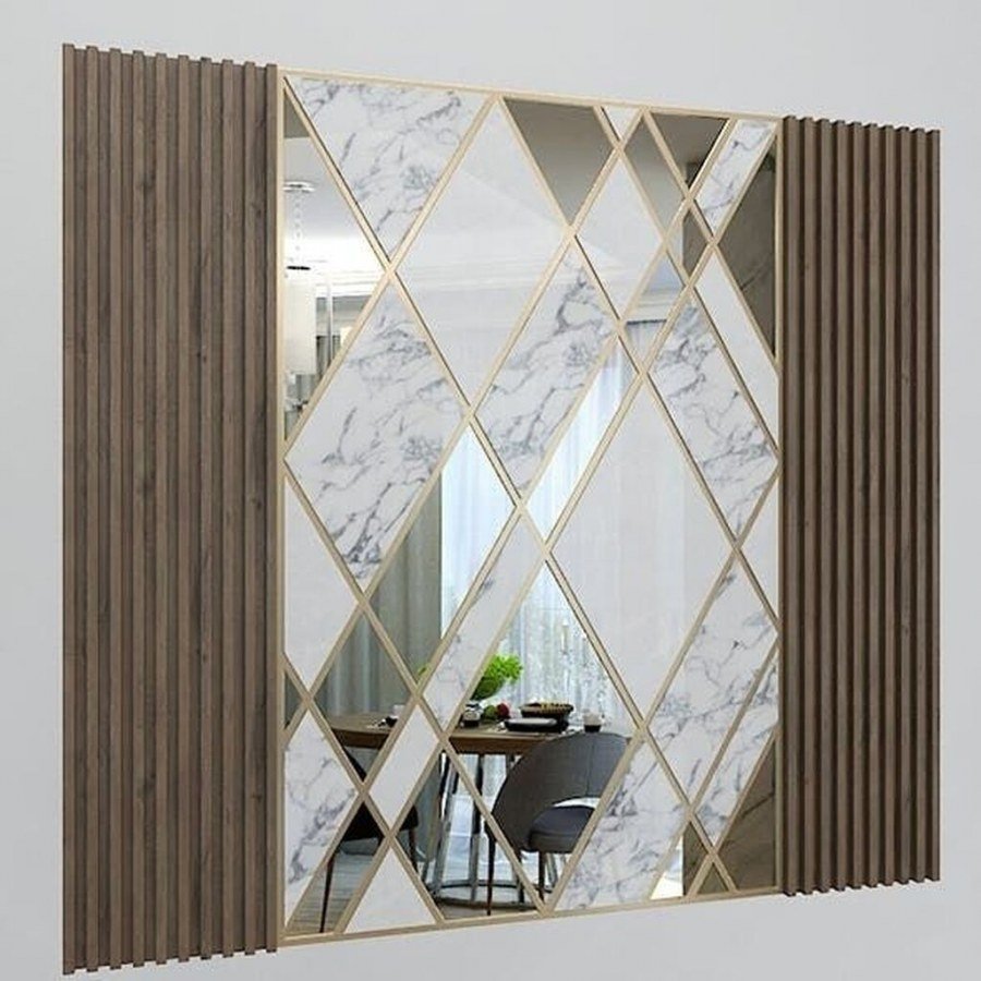 Стеновые панели с зеркальными вставками